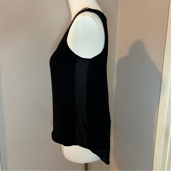 XOXO women’s black top with sheer lower back and sides, size XS - Picture 4 of 8